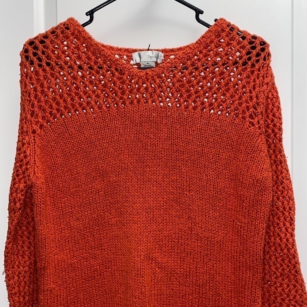 Spiegel Silk Blend burnt orange sweater size medium 58% silk Vintage - Picture 2 of 6